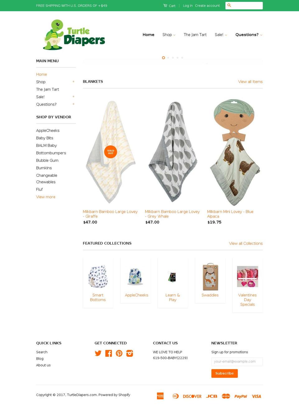 turtlediaper.com shopify website screenshot