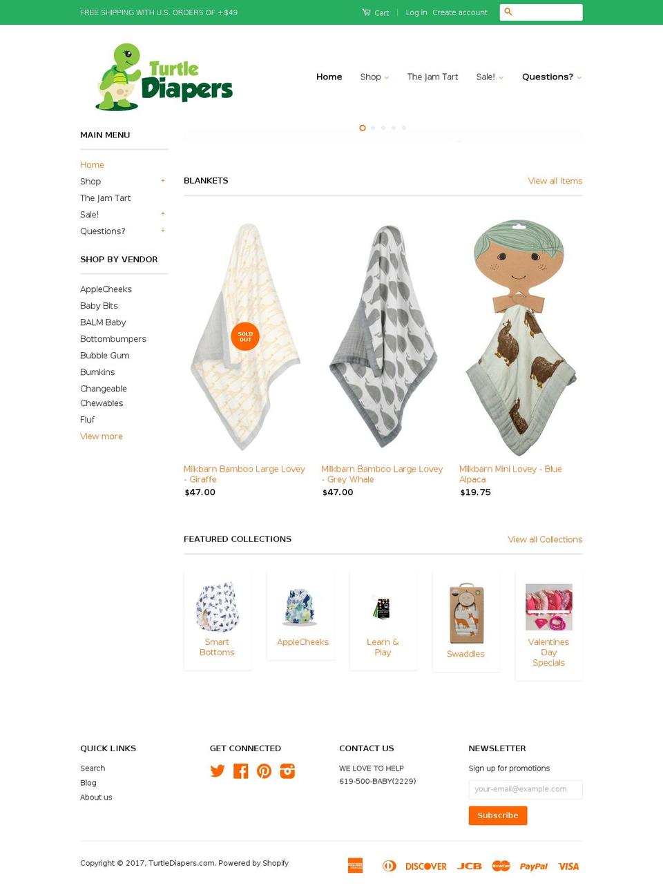 turtlediapers.com shopify website screenshot