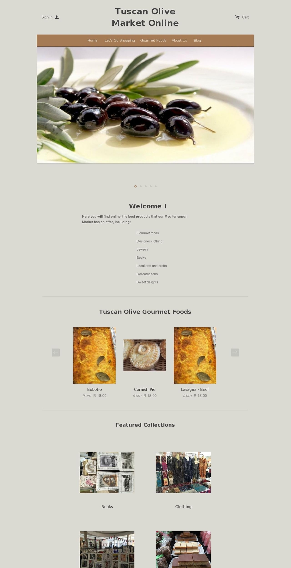 tuscan-olive.com shopify website screenshot