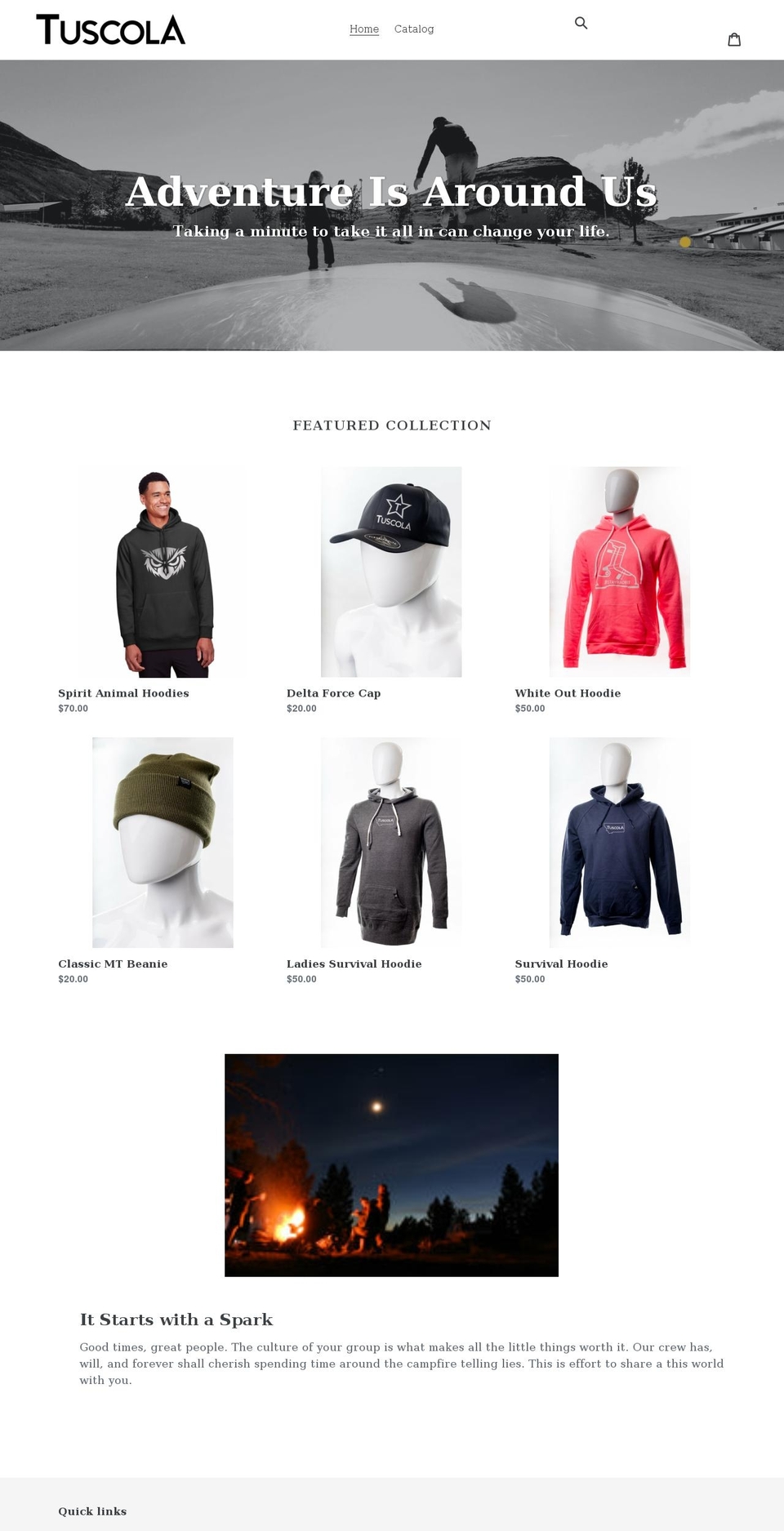tuscolamerch.com shopify website screenshot
