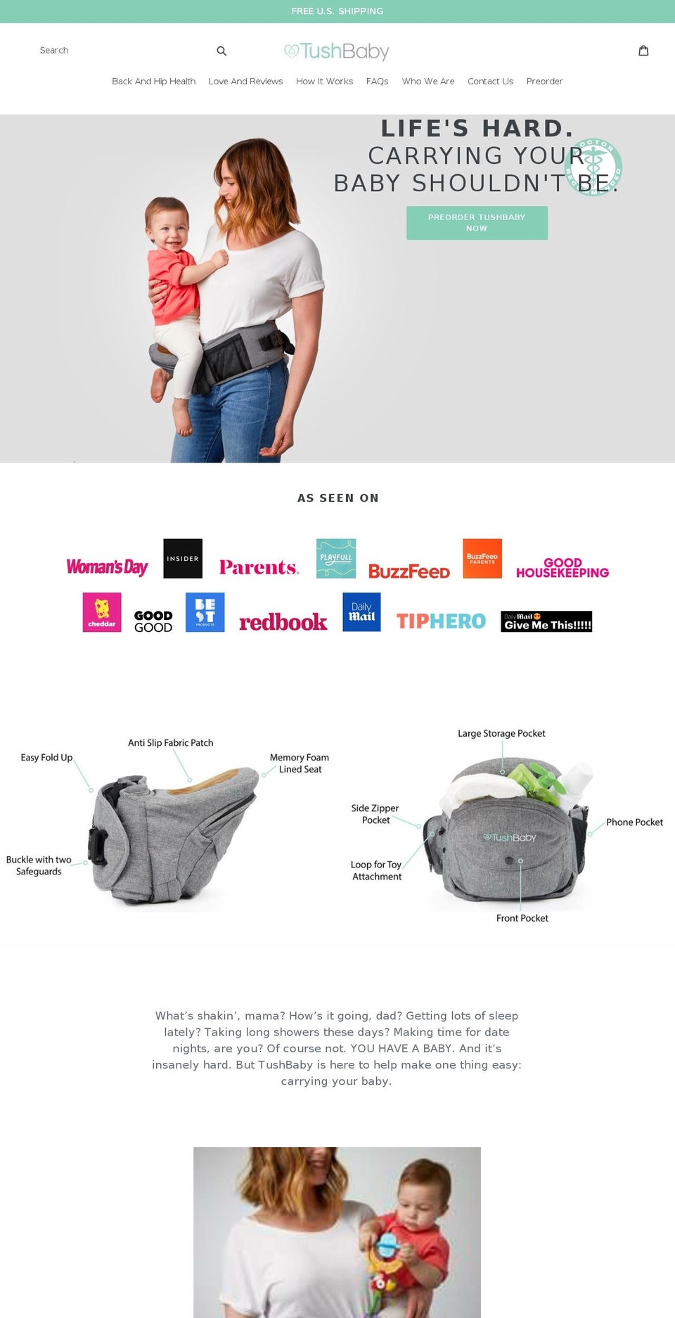 tushbaby.com shopify website screenshot