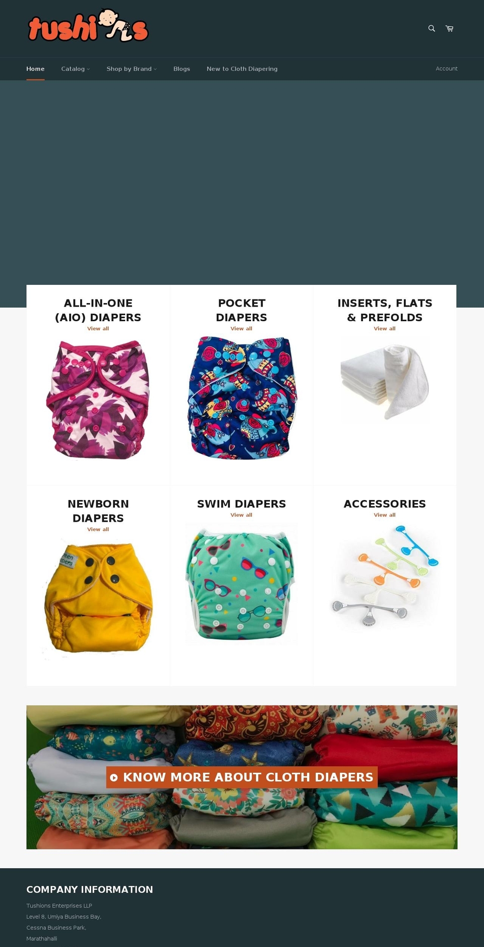 tushions.in shopify website screenshot