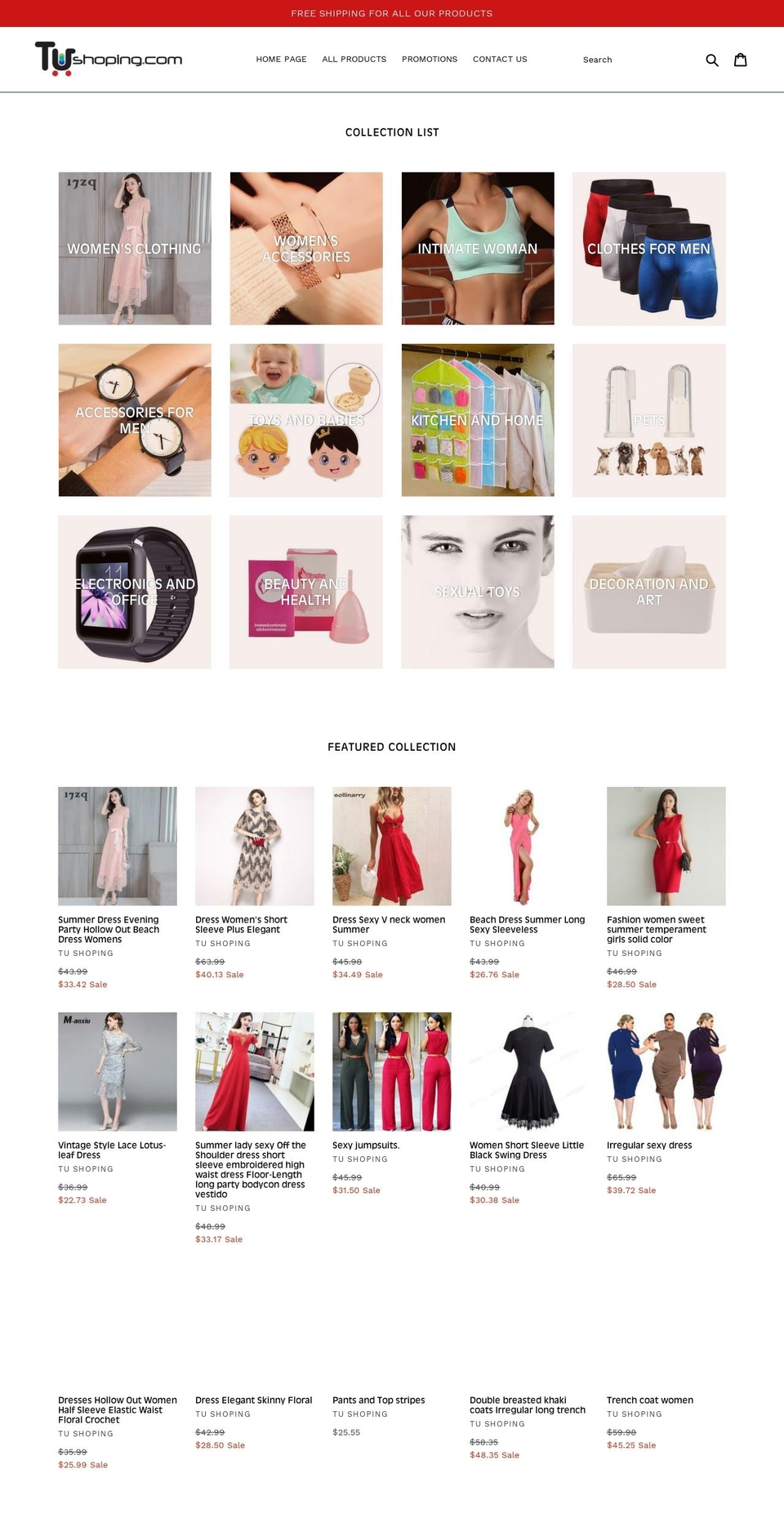 tushoping.com — Shopify storefront screenshot