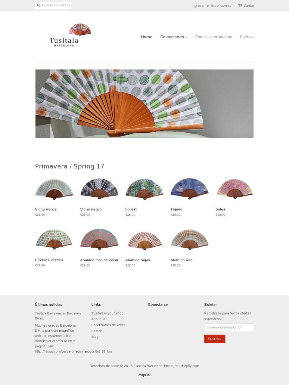 tusitalabarcelona.com shopify website screenshot