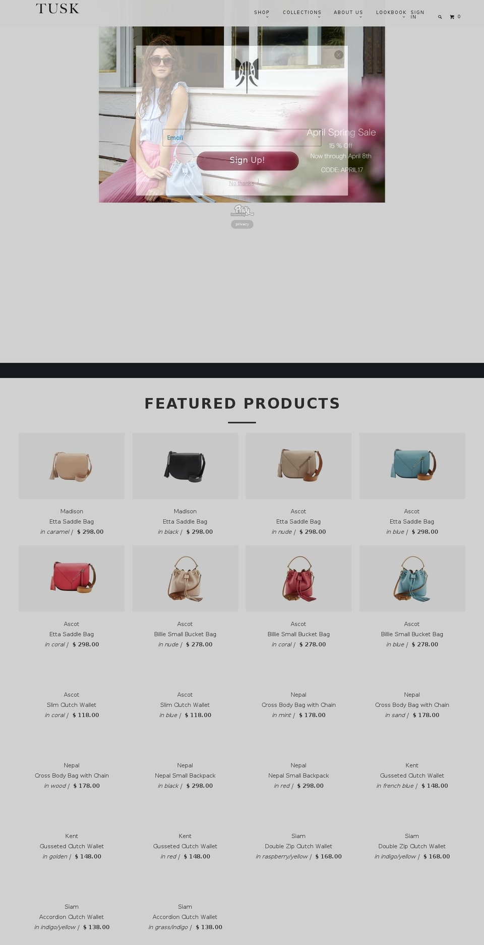 tusk.com shopify website screenshot