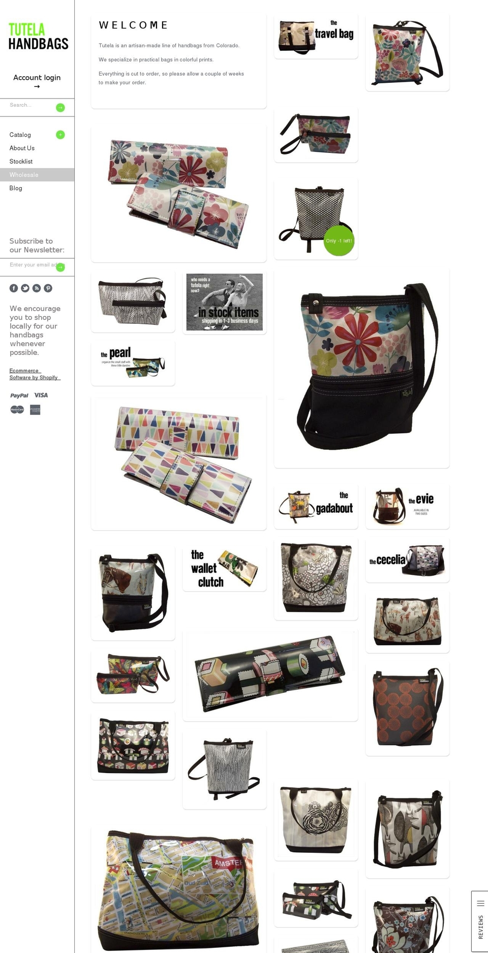 Masonry Shopify theme site example tutelahandbags.com