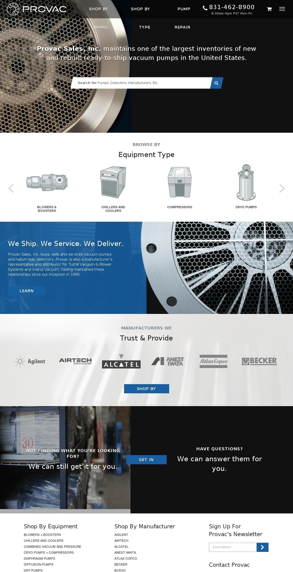 tuthillvacuumandblower.com shopify website screenshot