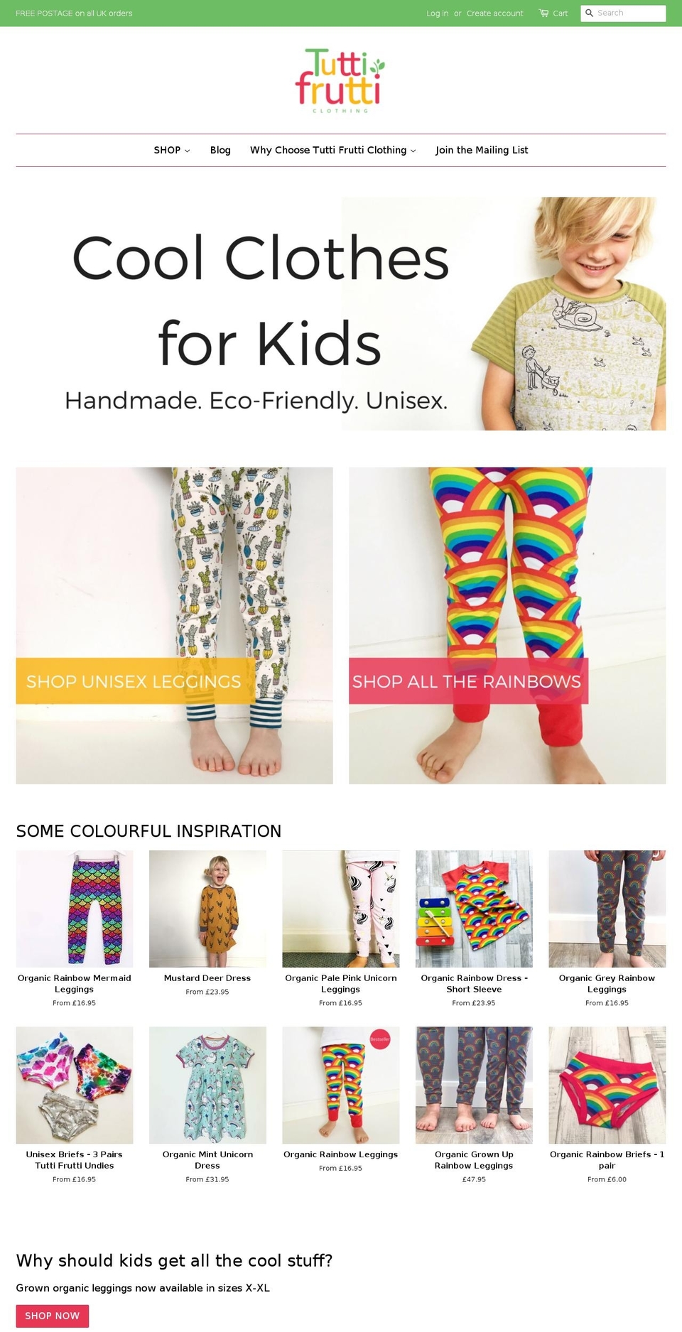 tuttifrutticlothing.com — Shopify storefront screenshot