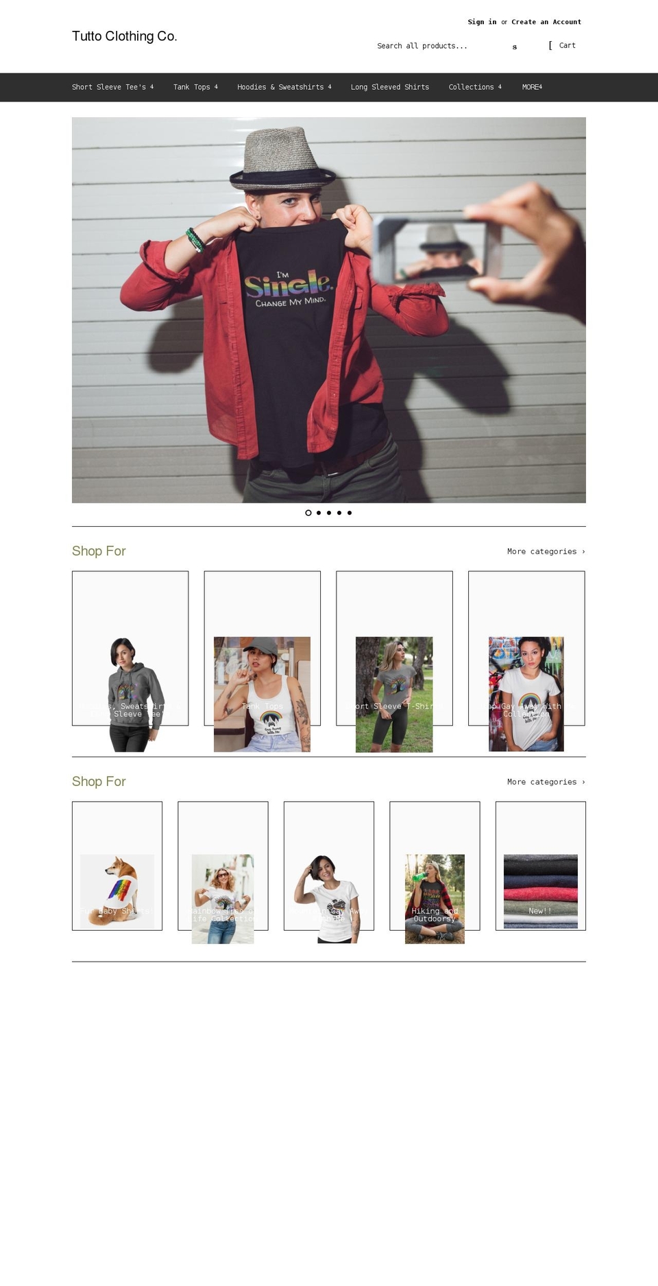 tuttoclothingco.com shopify website screenshot