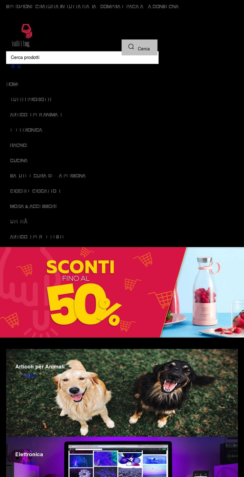 tuttoconunclick.com shopify website screenshot