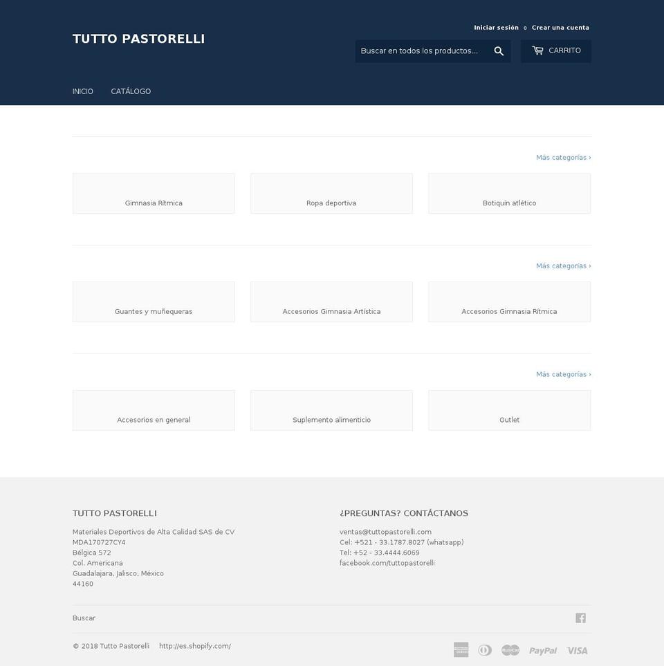 tuttopastorelli.com shopify website screenshot