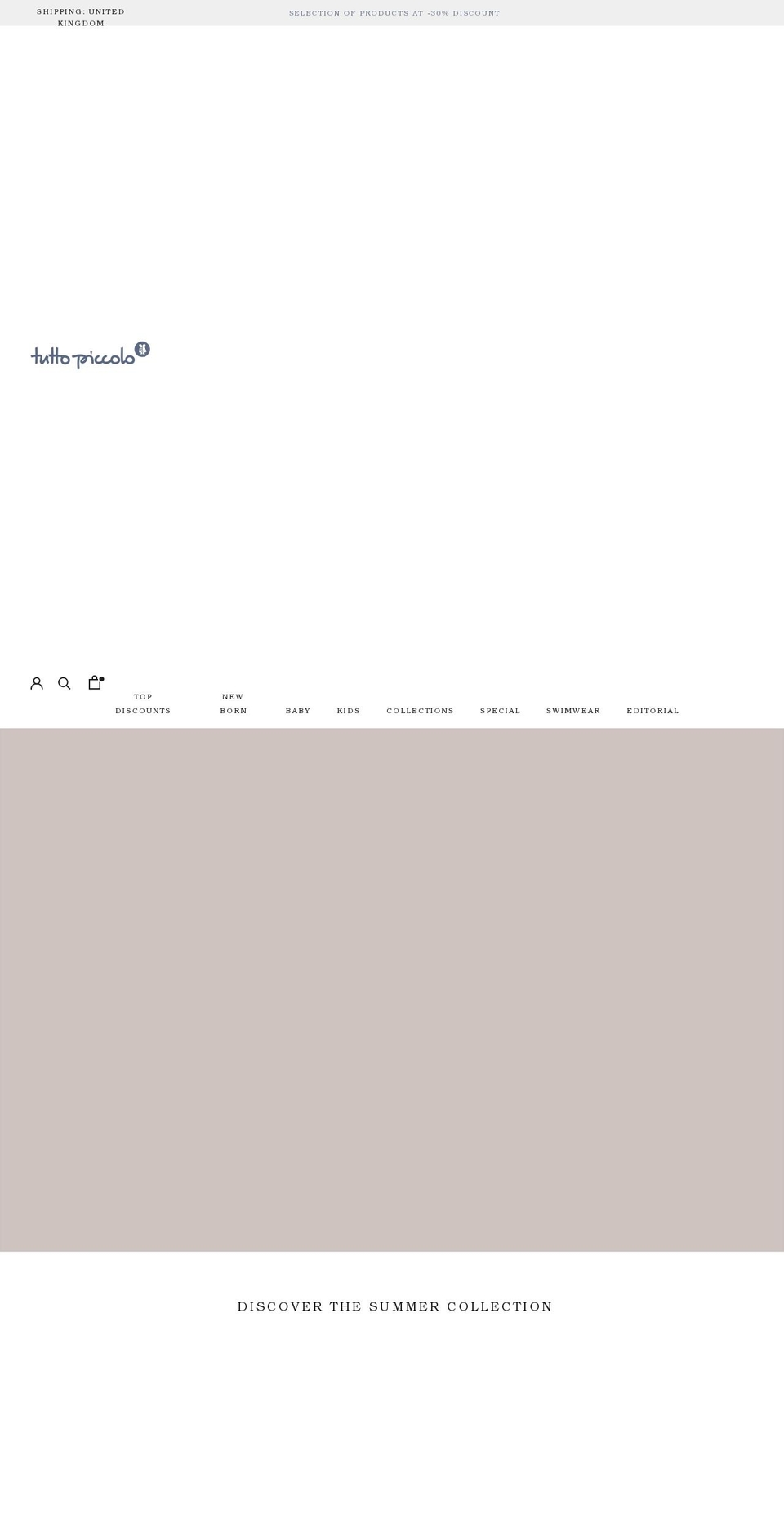 tuttopiccolo.uk shopify website screenshot