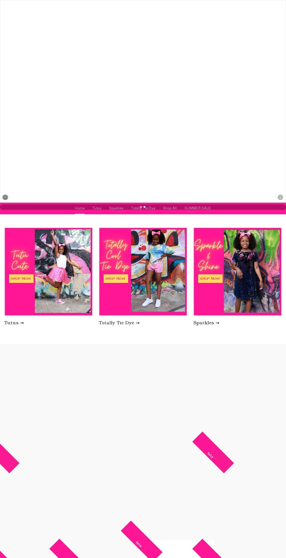 tutusandbows.com shopify website screenshot