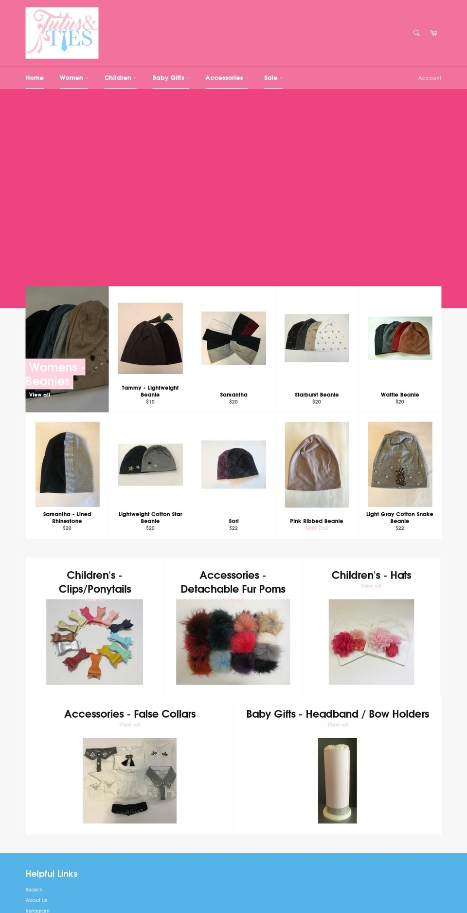 tutusnties.com shopify website screenshot