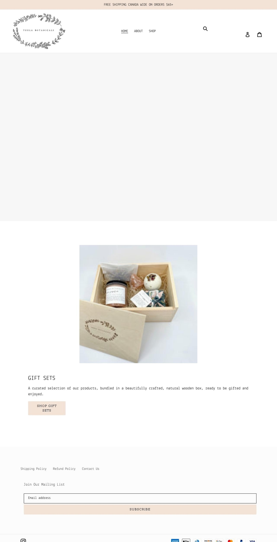 tuulabotanicals.com shopify website screenshot