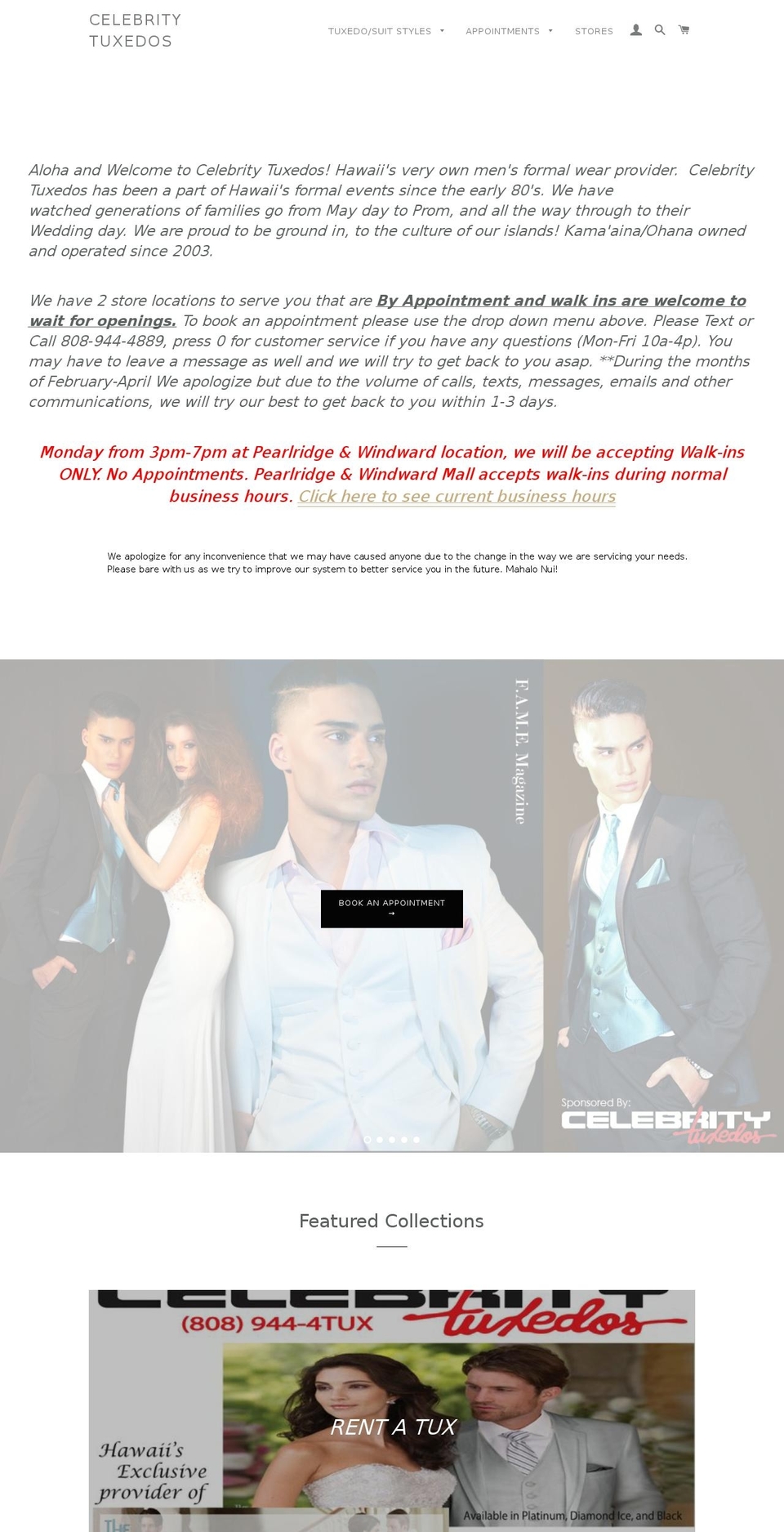 tuxedosoahu.com shopify website screenshot