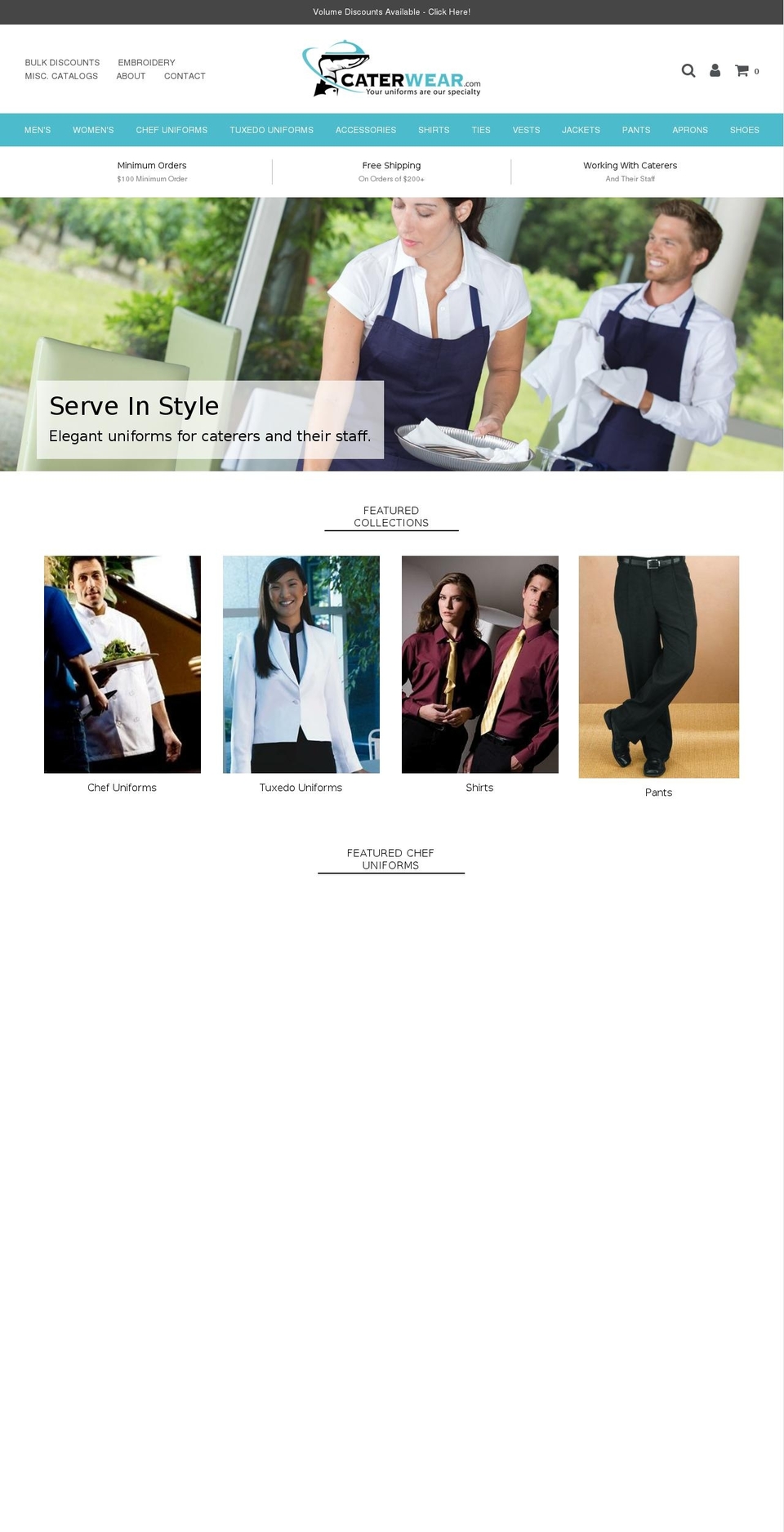 tuxedouniforms.com — Shopify storefront screenshot