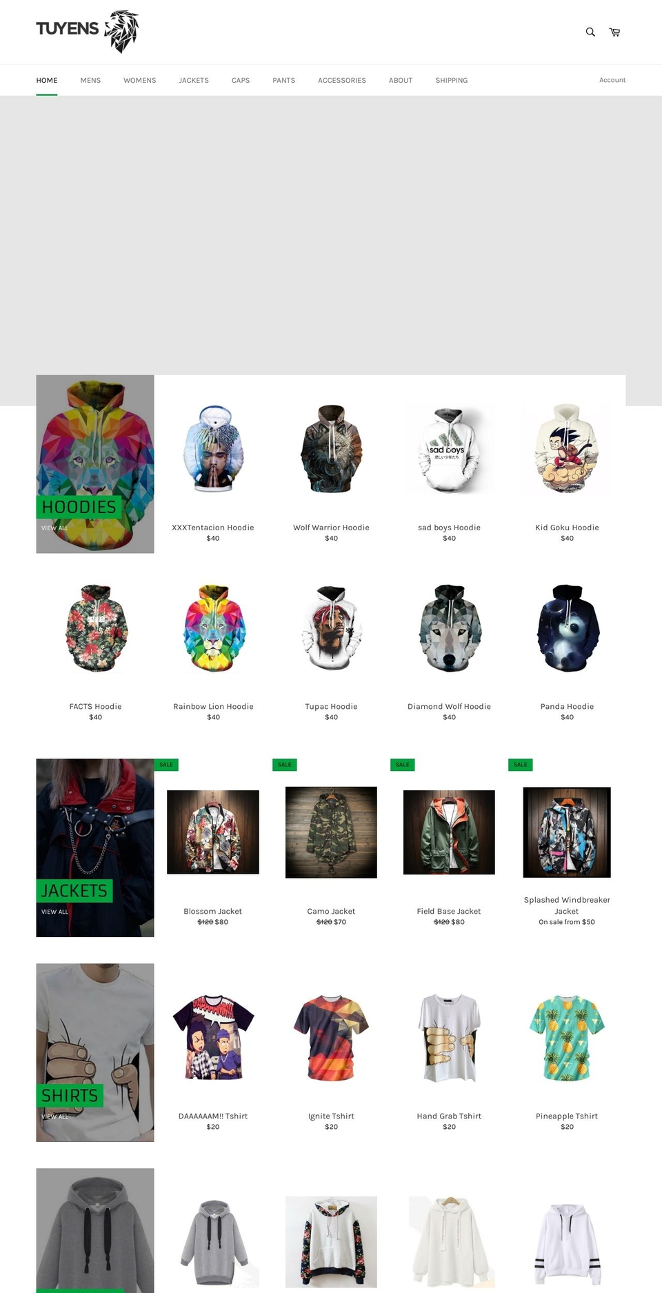 tuyens.com — Shopify storefront screenshot