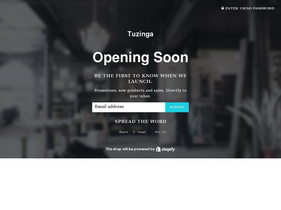 tuzinga.com shopify website screenshot