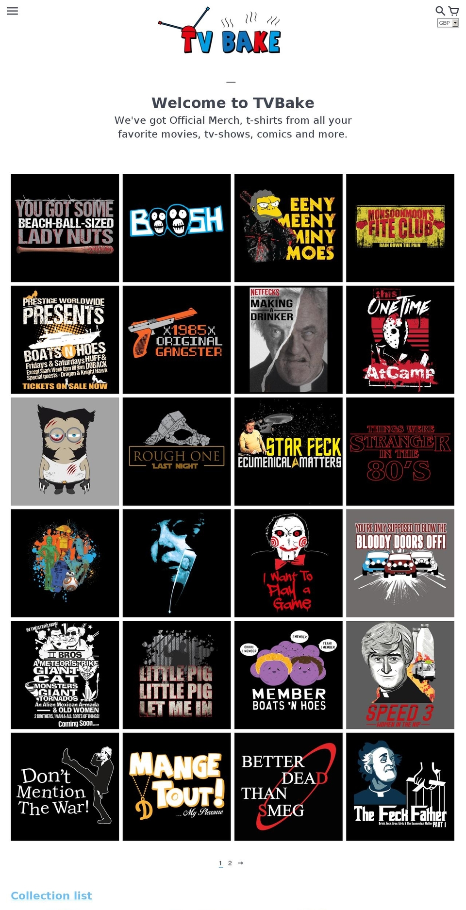 tvbake.com shopify website screenshot