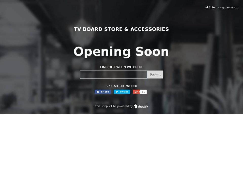 tvboardstore.com shopify website screenshot