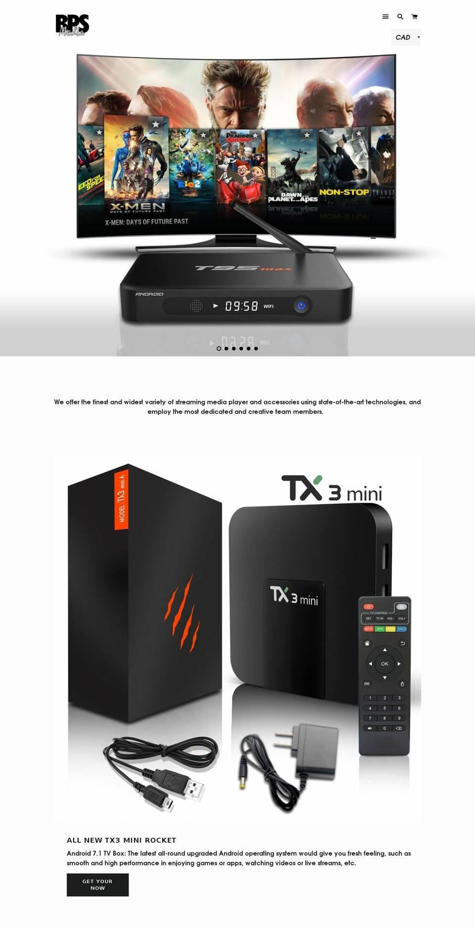 tvboxstreamer.com — Shopify storefront screenshot