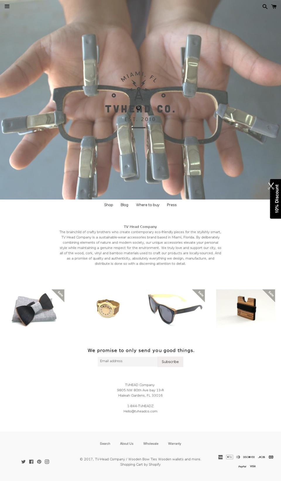 tvheadcompany.com shopify website screenshot