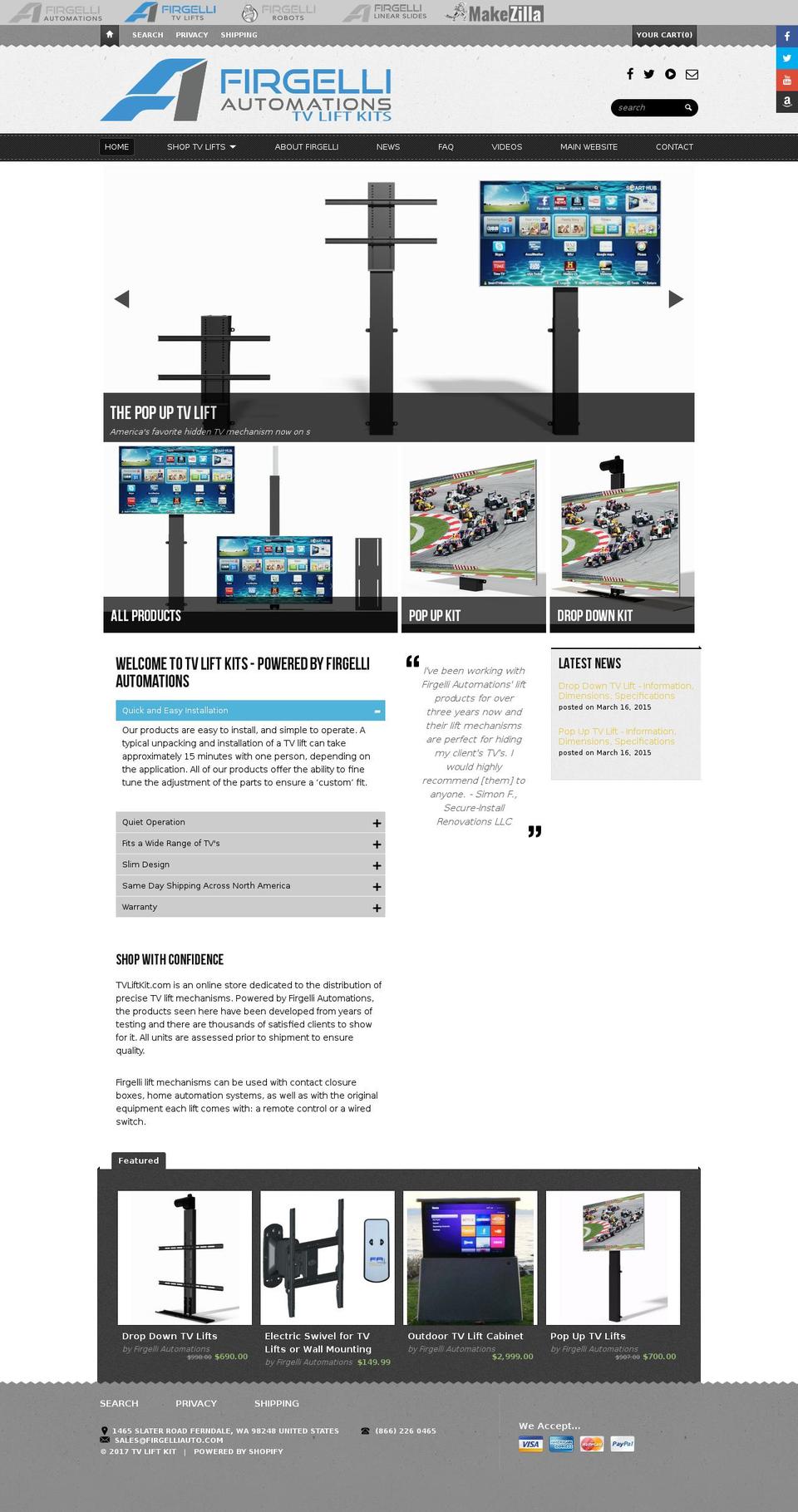 tvliftkit.com shopify website screenshot