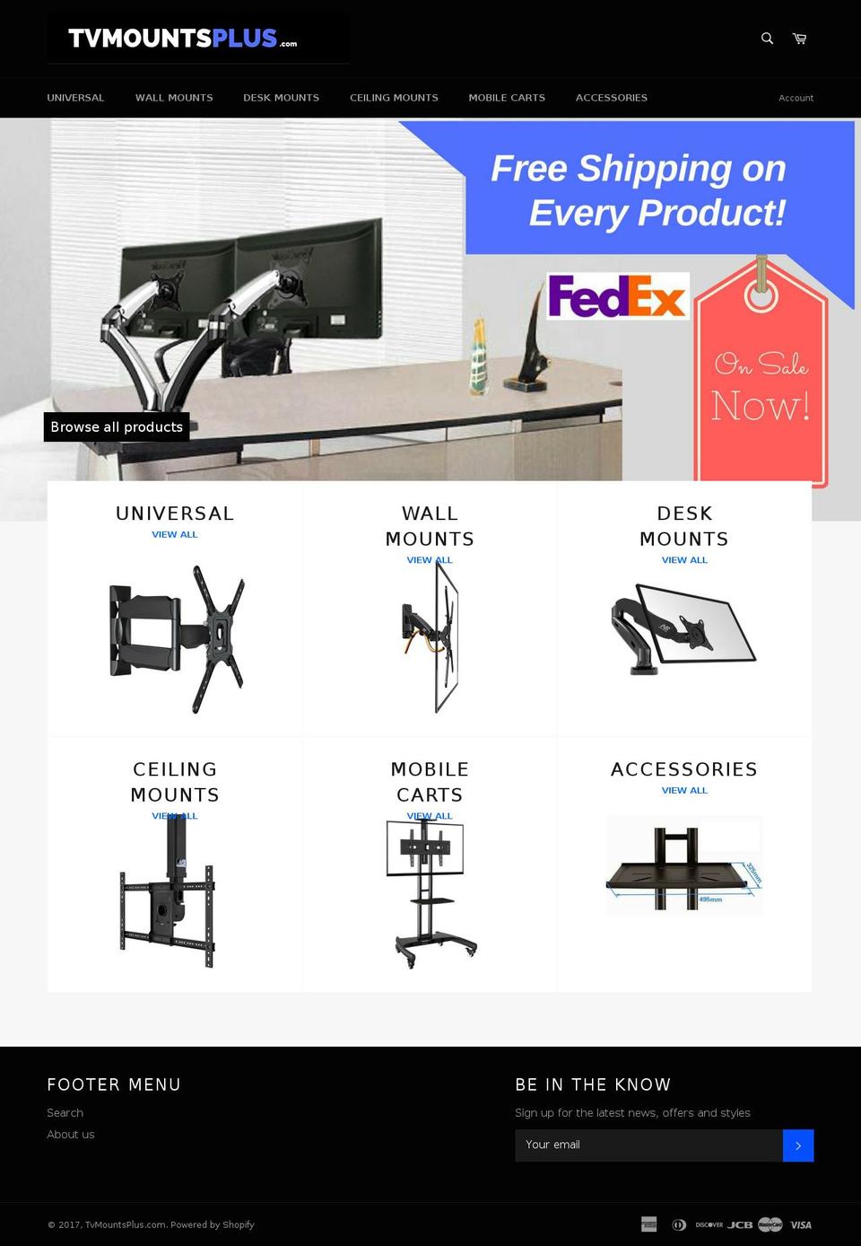 tvmountsplus.com shopify website screenshot