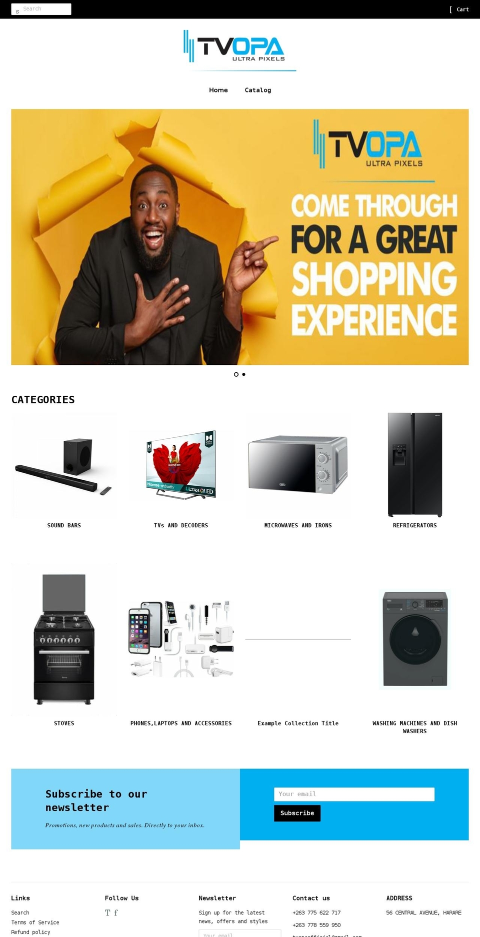 tvopa.com shopify website screenshot