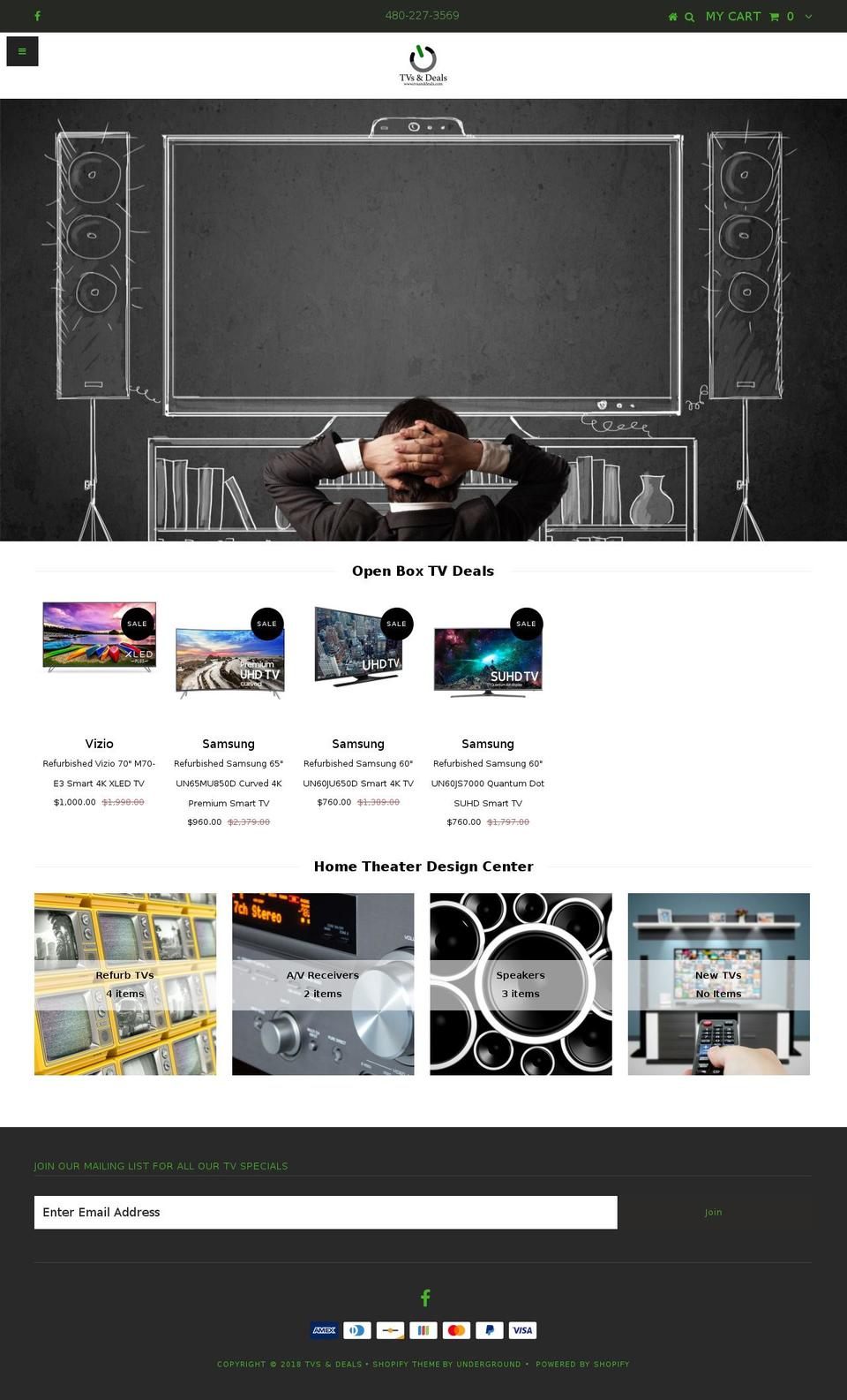 tvsanddeals.com — Shopify storefront screenshot