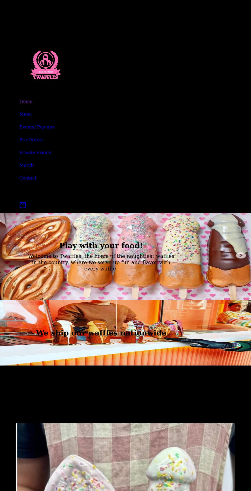 twaffles.com shopify website screenshot