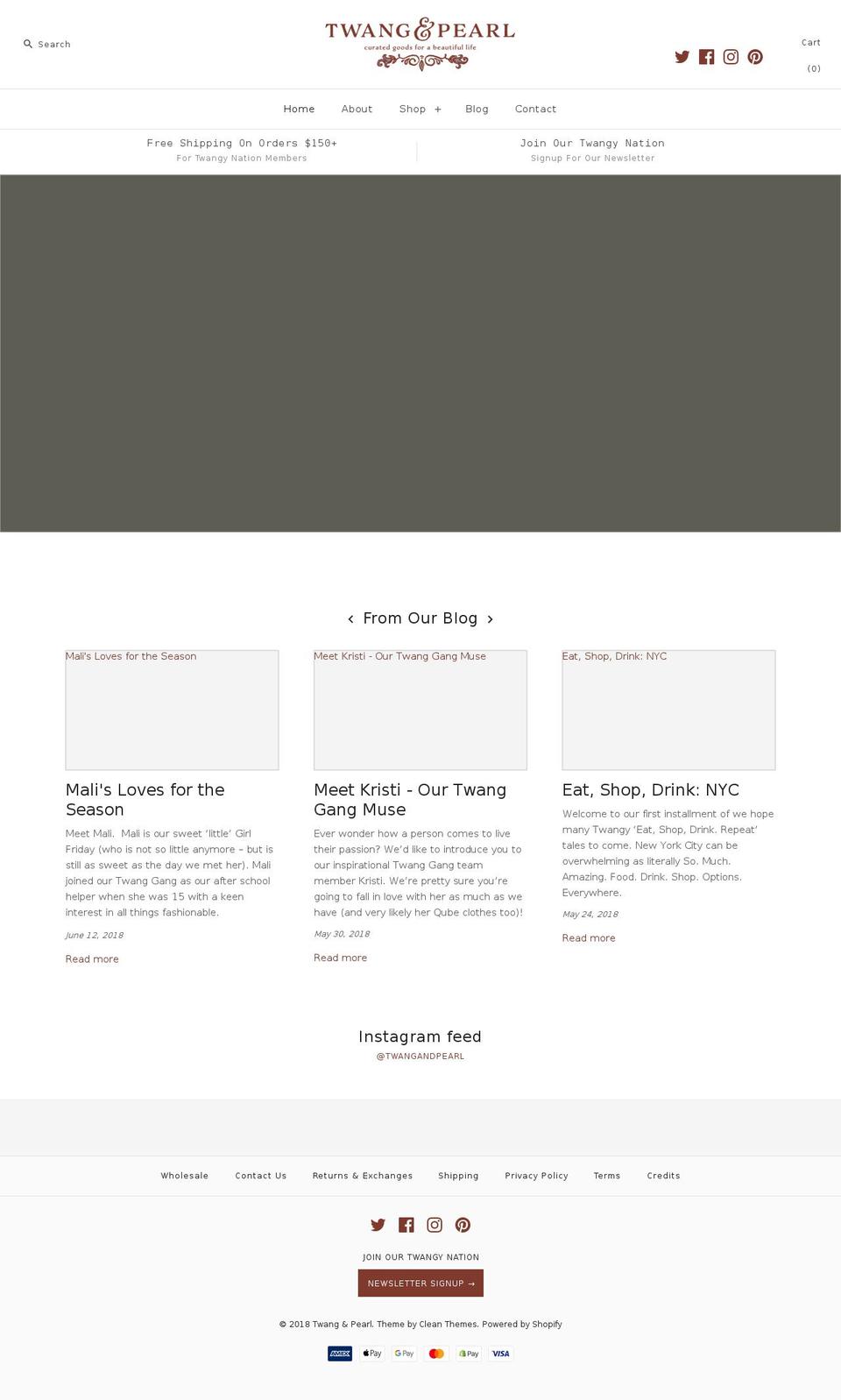 twangandpearl.com shopify website screenshot