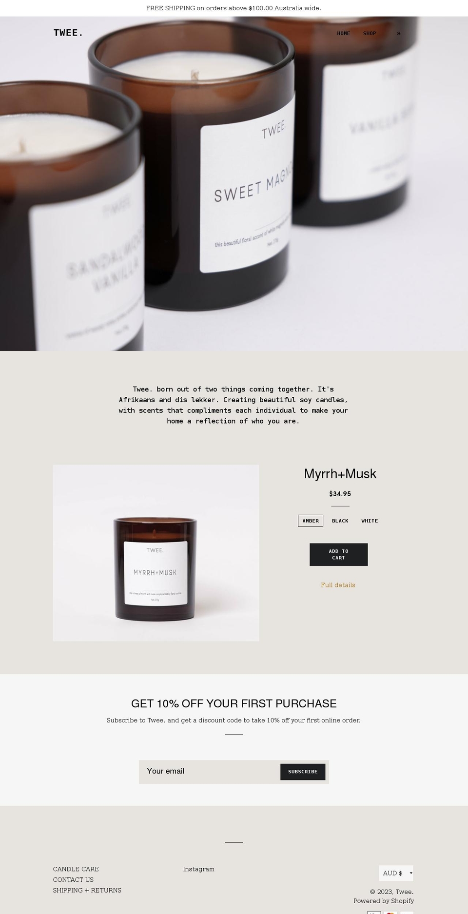 twee.com.au shopify website screenshot