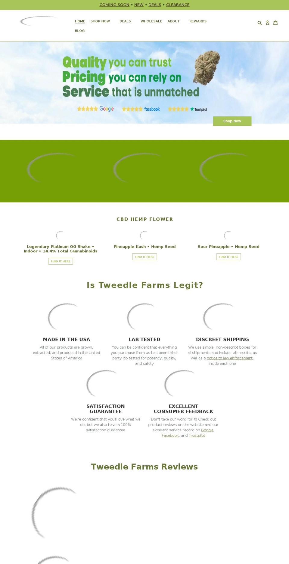 tweedlefarms.com — Shopify storefront screenshot