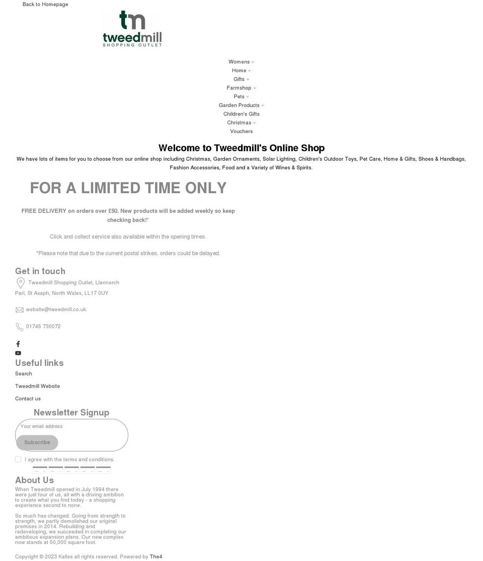 tweedmill.store shopify website screenshot