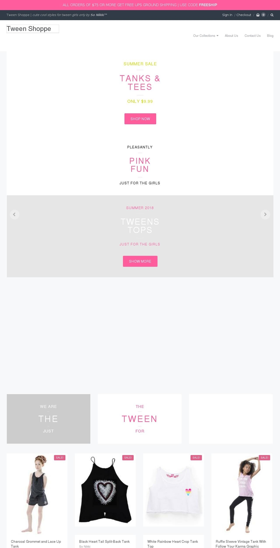 tweenshoppe.com — Shopify storefront screenshot