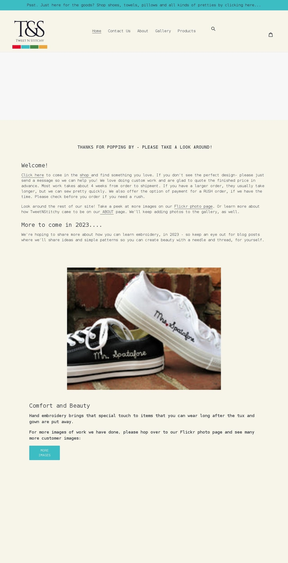 tweetnstitchy.com shopify website screenshot