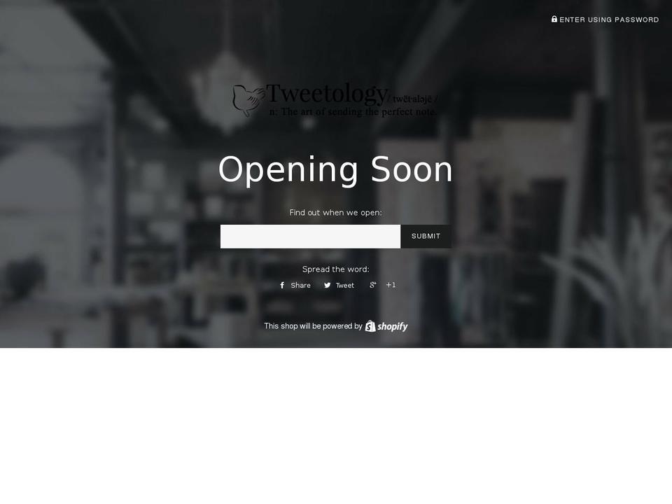 tweetology.com — Shopify storefront screenshot