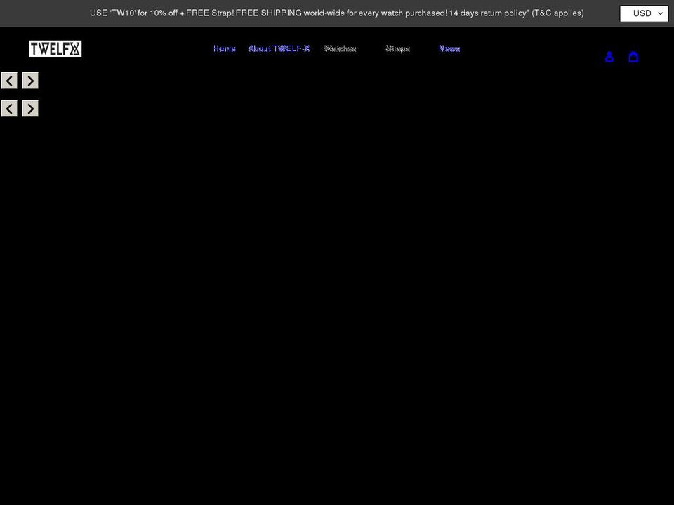 twelfx.com shopify website screenshot