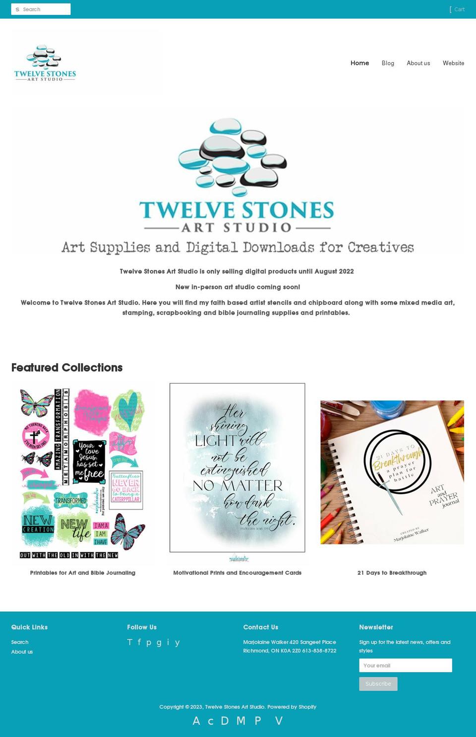 twelve-stones-scrapbooking.myshopify.com shopify website screenshot