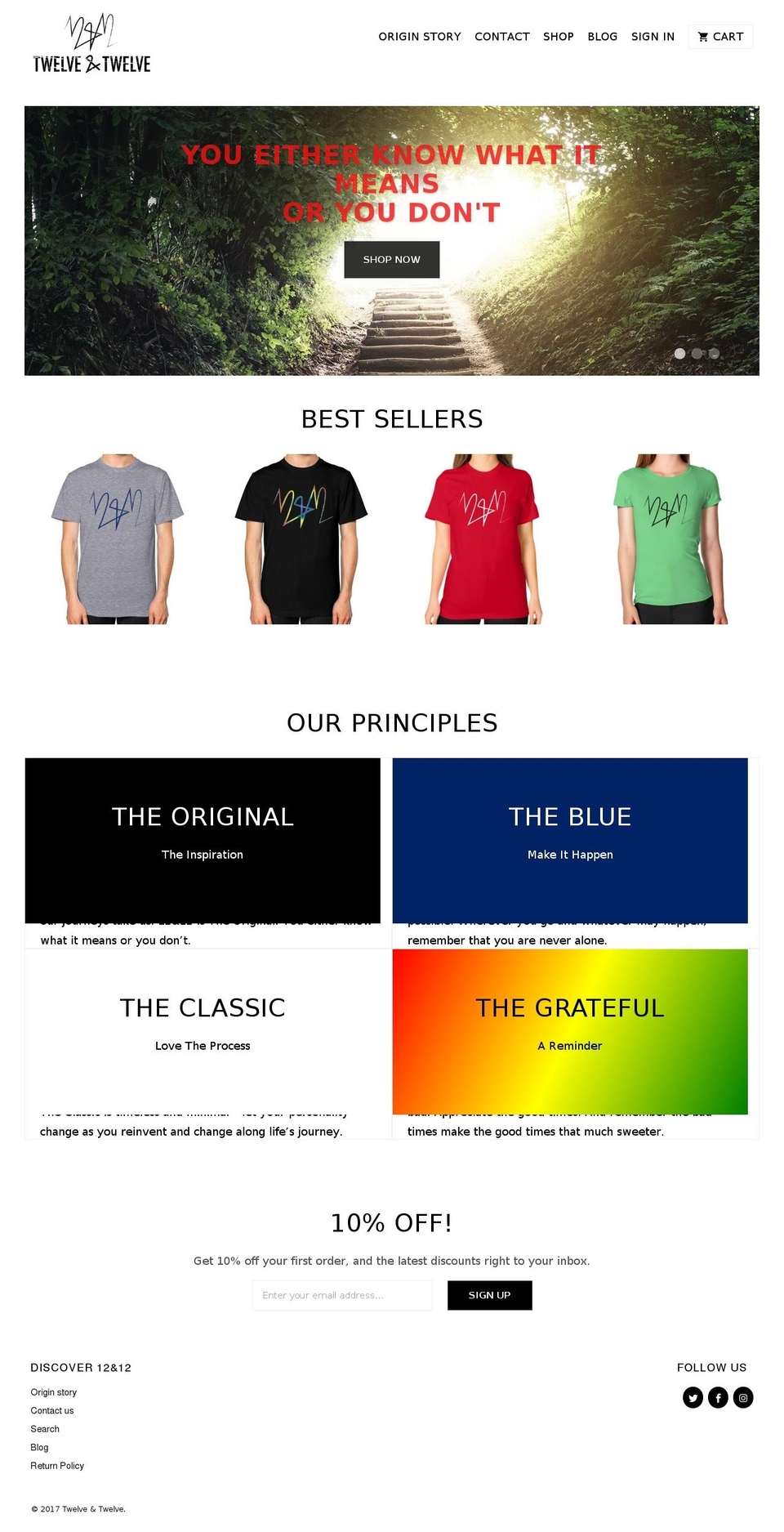 twelveandtwelve.com shopify website screenshot