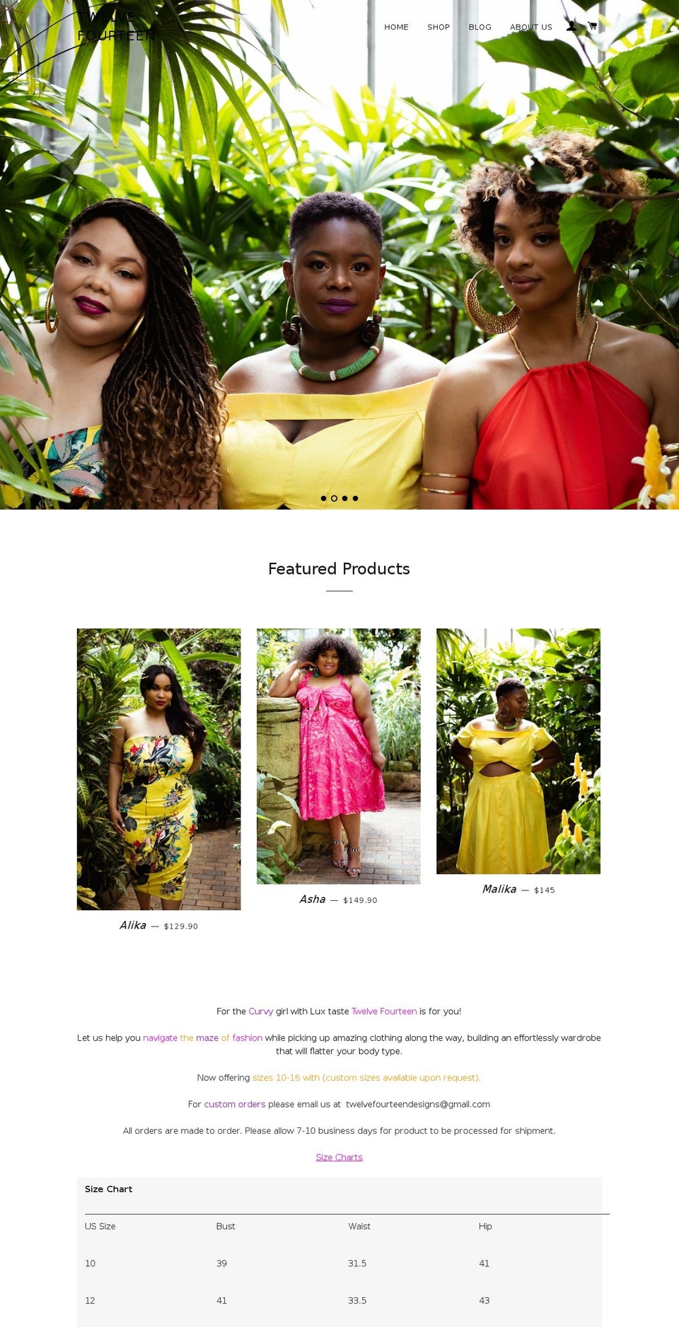 twelvefourteendesigns.com — Shopify storefront screenshot