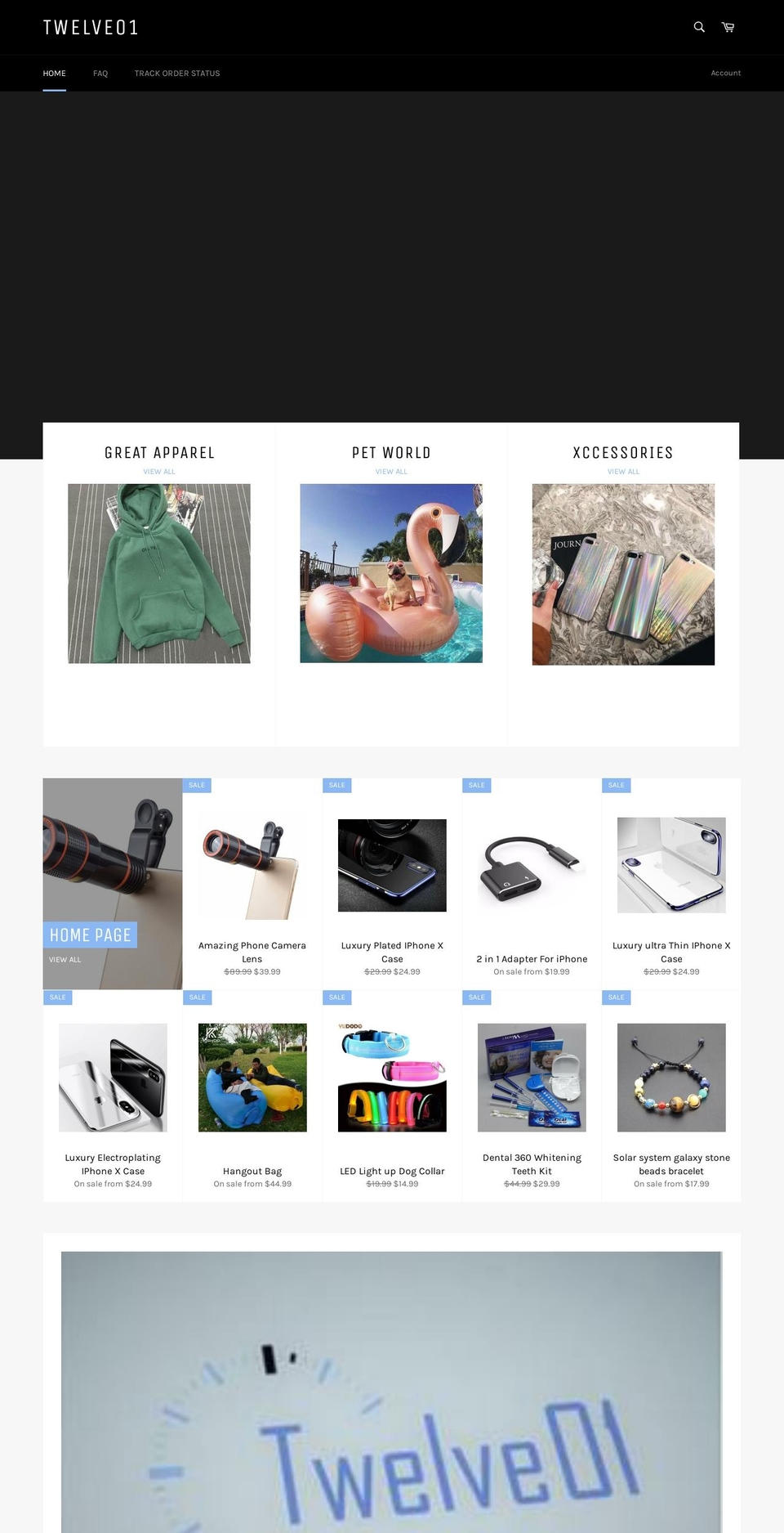 twelveo1.com — Shopify storefront screenshot