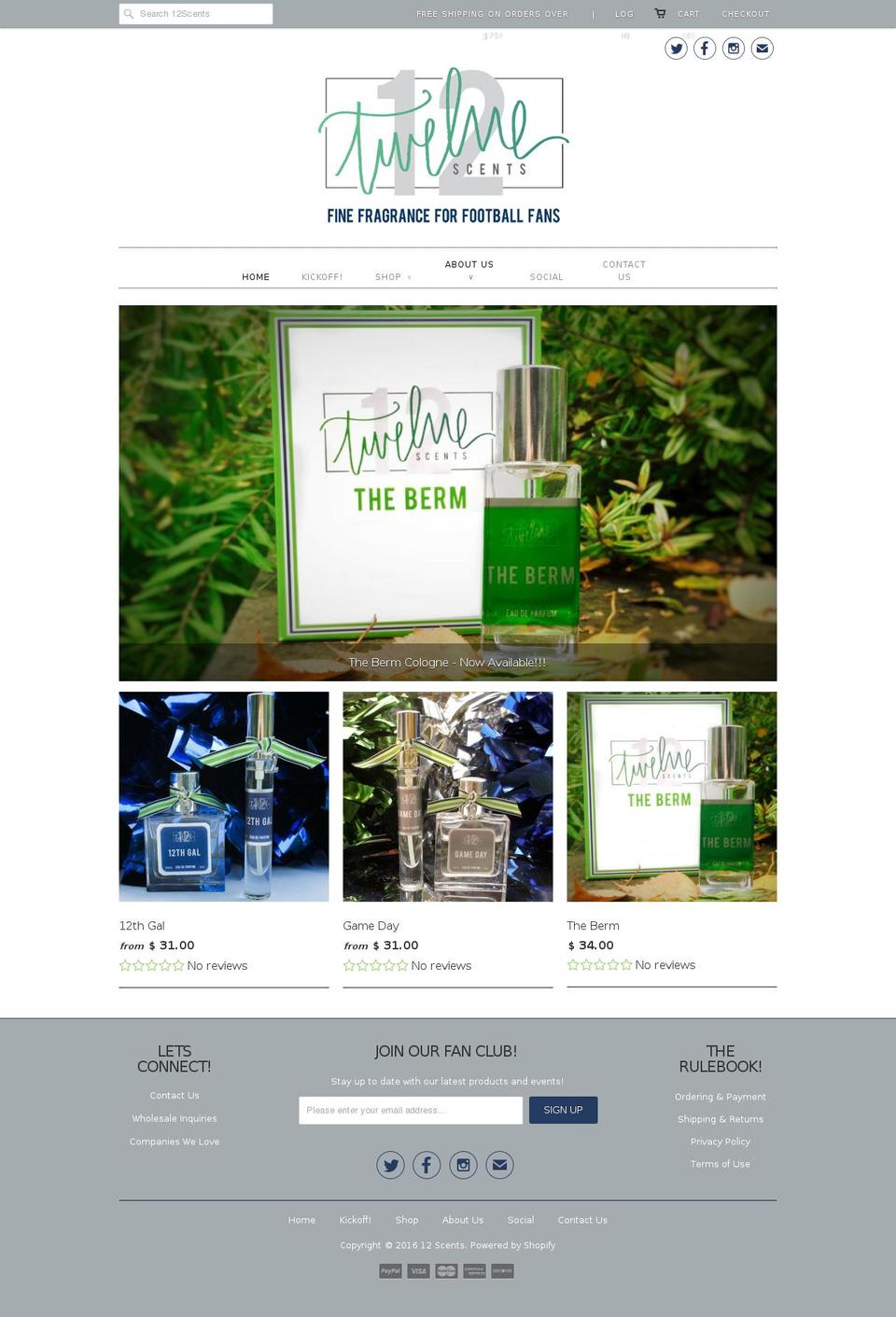 twelvescents.com shopify website screenshot