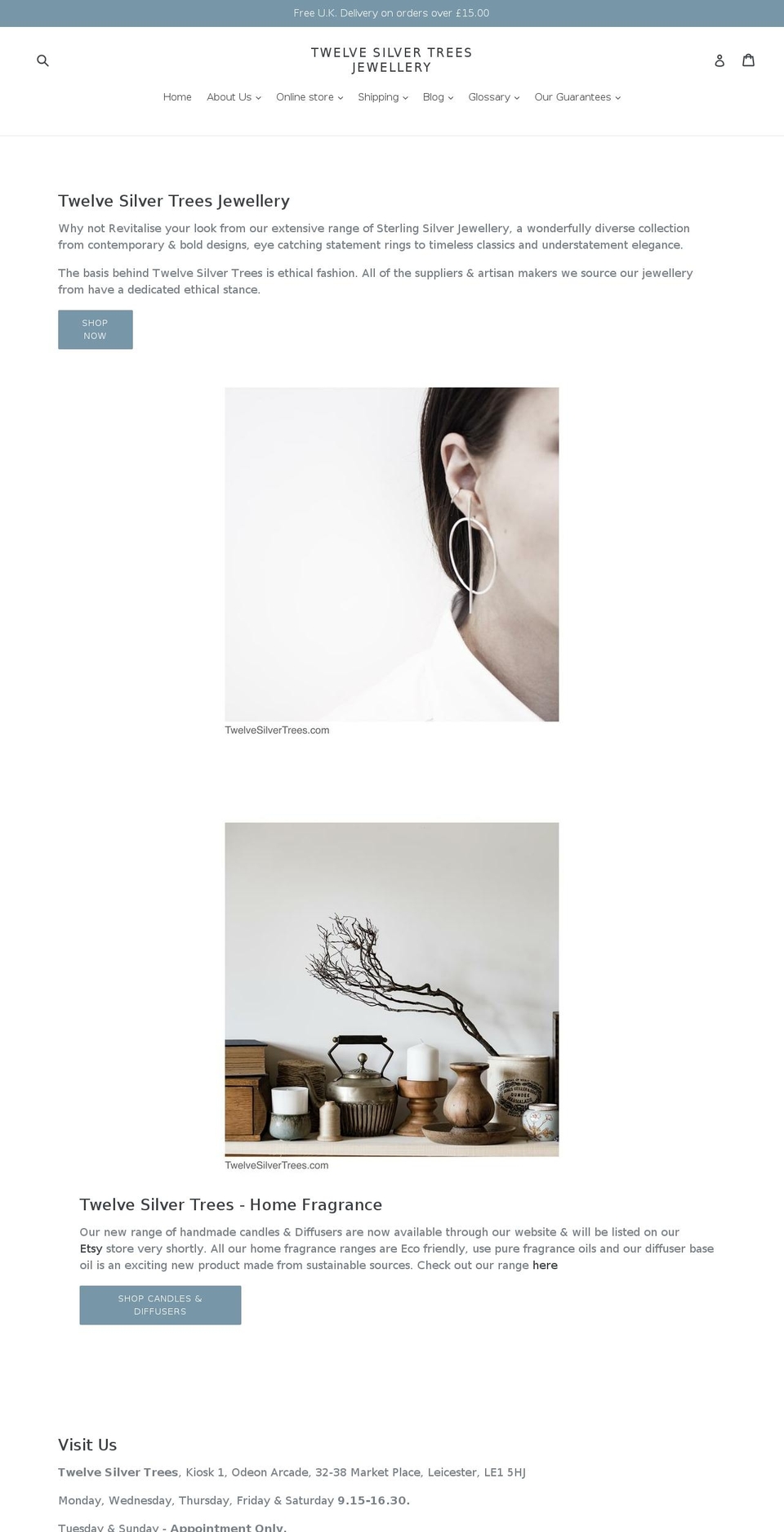 twelvesilvertrees.com shopify website screenshot
