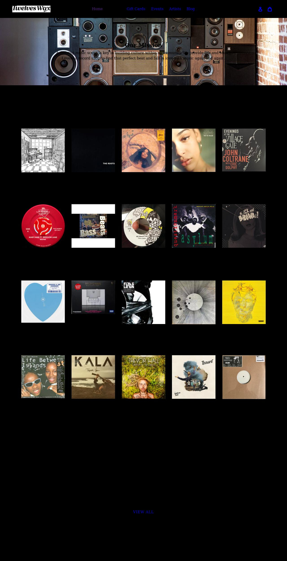 twelveswax.com shopify website screenshot