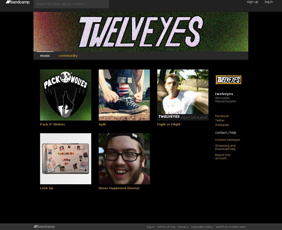 twelveyes.com shopify website screenshot