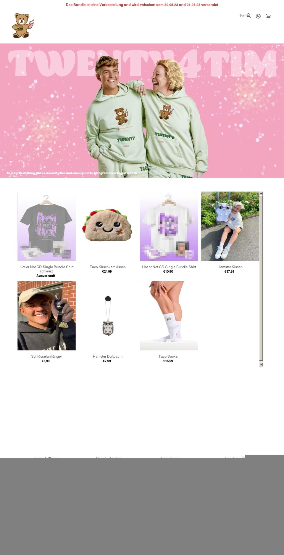 twenty4tim-shop.de shopify website screenshot