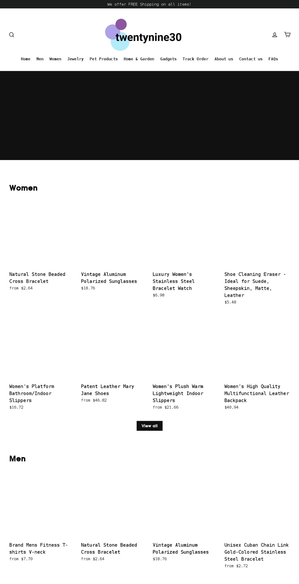 twentynine30.com shopify website screenshot